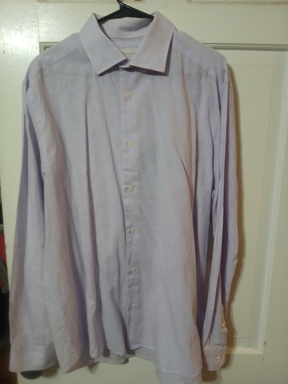 Light Lavender  Linen Long-Sleeve Men’s Dress Shirt